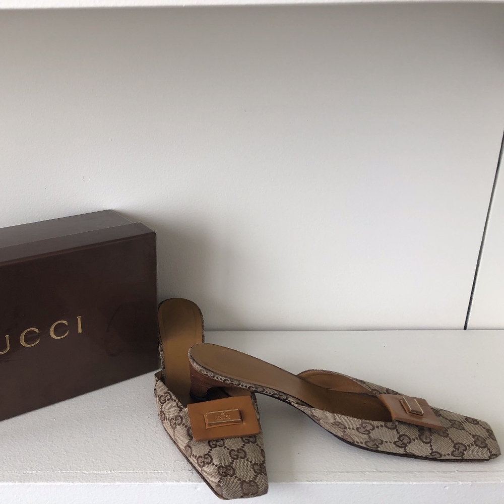 Gucci Monogram Mules
